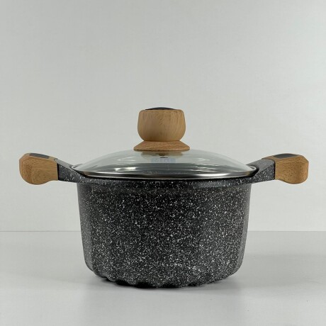 Olla Aluminio Fundido Presión Revestimiento Granito Tapa Vidrio 20cm Olla Aluminio Fundido Presión Revestimiento Granito Tapa Vidrio 20cm