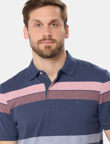 REMERA POLO RAYADA Azul