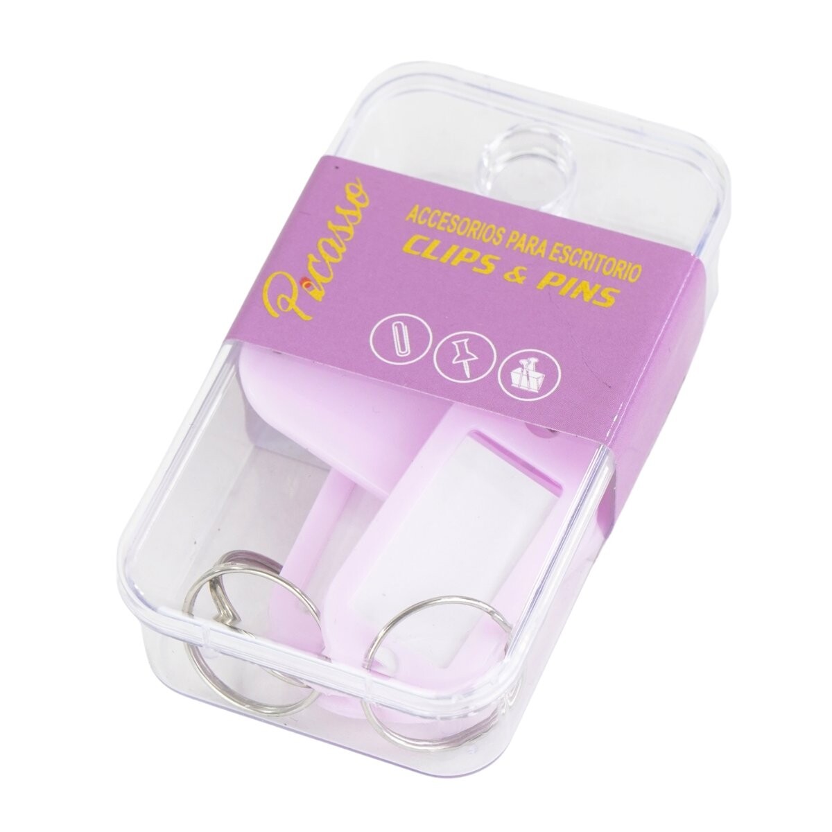 Llavero color pastel 5pcs con caja de acrilico 