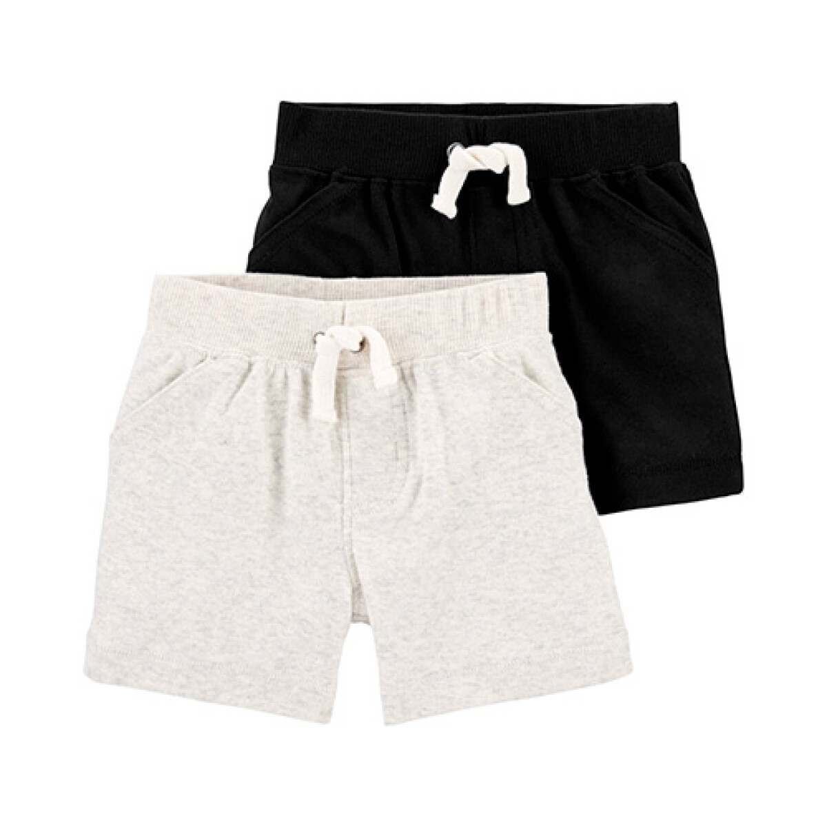 Pack X2 Shorts Carters Algodón con Cordón - GRIS-NEGRO 