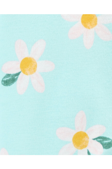Pijama una pieza de algodón, con pie, diseño floral Pijama una pieza de algodón, con pie, diseño floral
