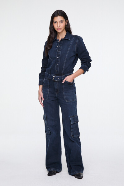 ENTERITO DENIM CARGO Azul