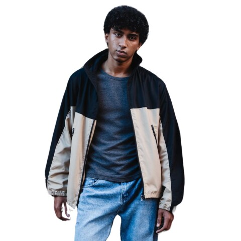 CAMPERA S-2XL NGRO/BEIGE