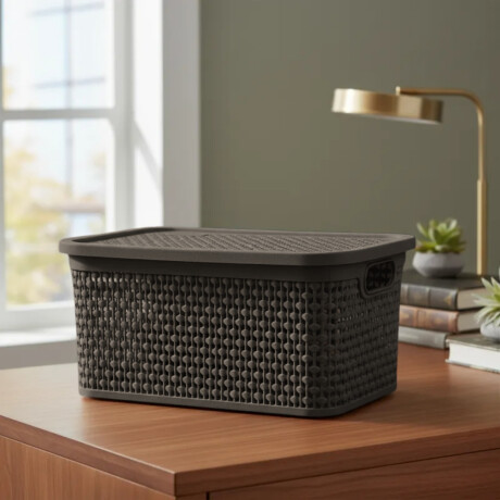 Caja simil ratán 4 lts CHOCOLATE