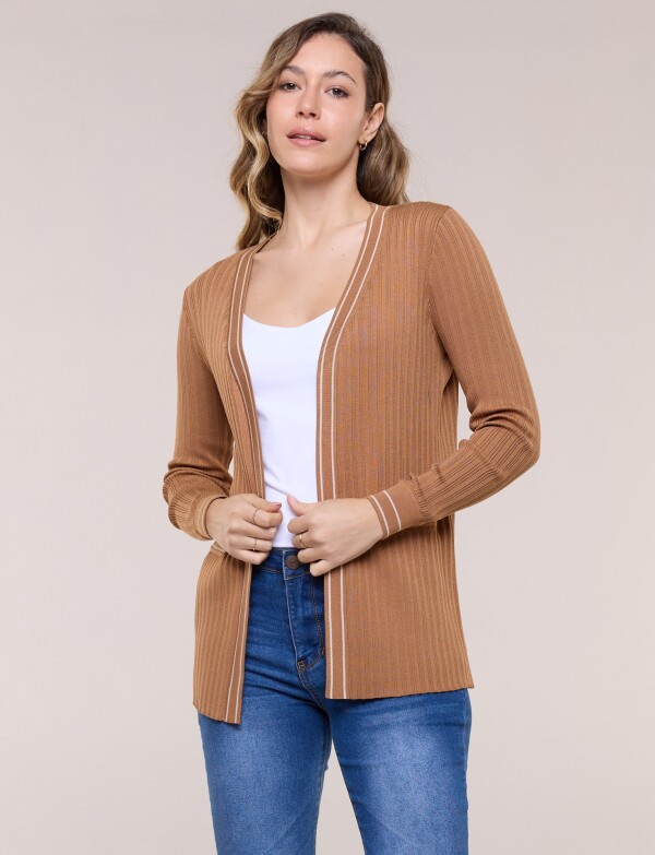 Cardigan Ribete TOSTADO