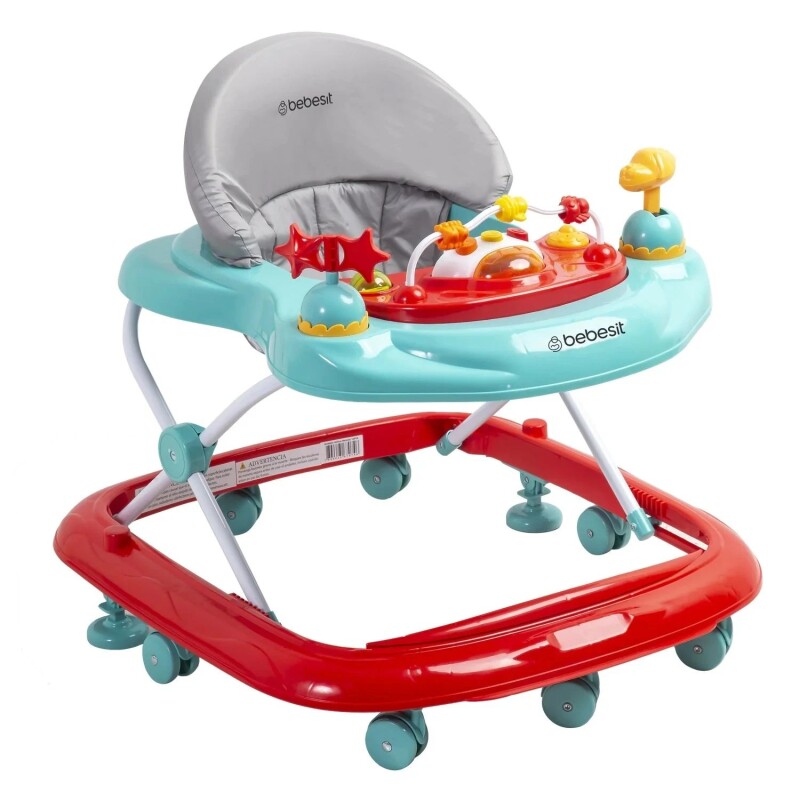 Andador ajustable Bebesit Speedy con juegos y móviles Rojo