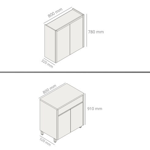 JUEGOS DE COCINA MODULAR EN BEIGE 80 CM GAMAS DE BEIGE