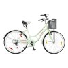 Bicicleta de paseo Baccio Ipanema Lady 6V Vintage rodado 26 con canasto y 6 cambios verde coral