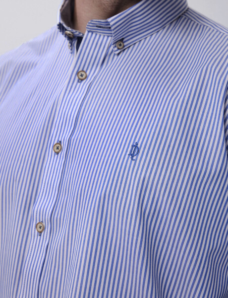 Camisa rayas algodon azul