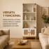 Cristalero ComboHome Rattan Estantes 2 Puertas 180cm Calidad Blanco 1