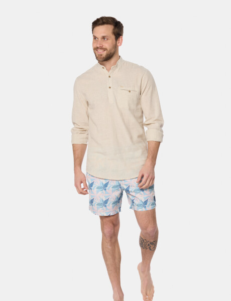 SHORT DE BAÑO ESTAMPADO Celeste