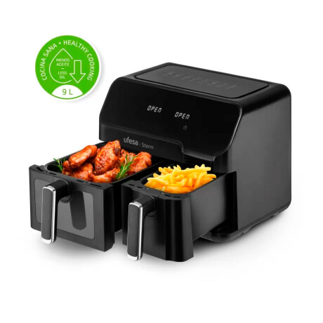 Freidora de Aire 9 Lts doble cubeta Ufesa Storm Freidora de Aire 9 Lts doble cubeta Ufesa Storm