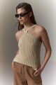 Top tejido beige