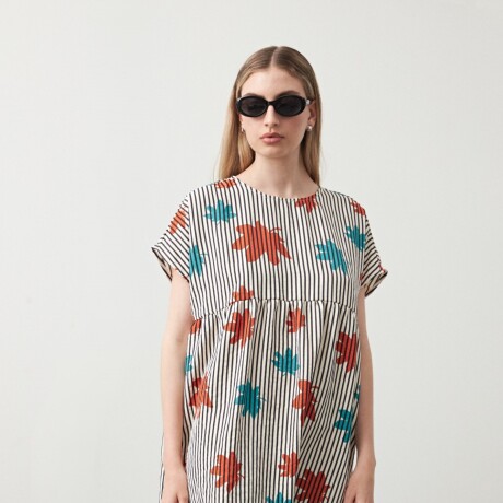 VESTIDO CASTAÑA Rayas