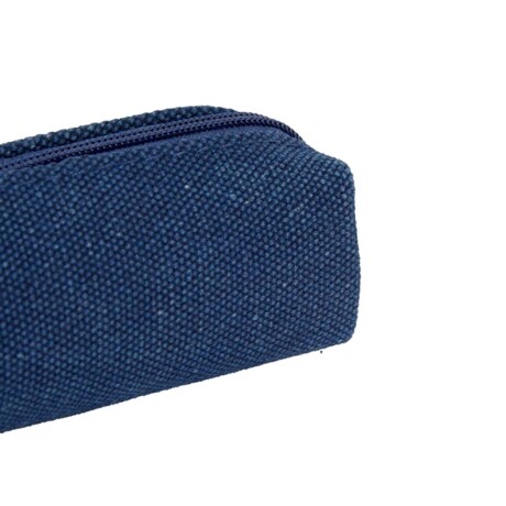 Mini Cartuchera en Tela para Lápices Lapiceras y Accesorios Azul Marino