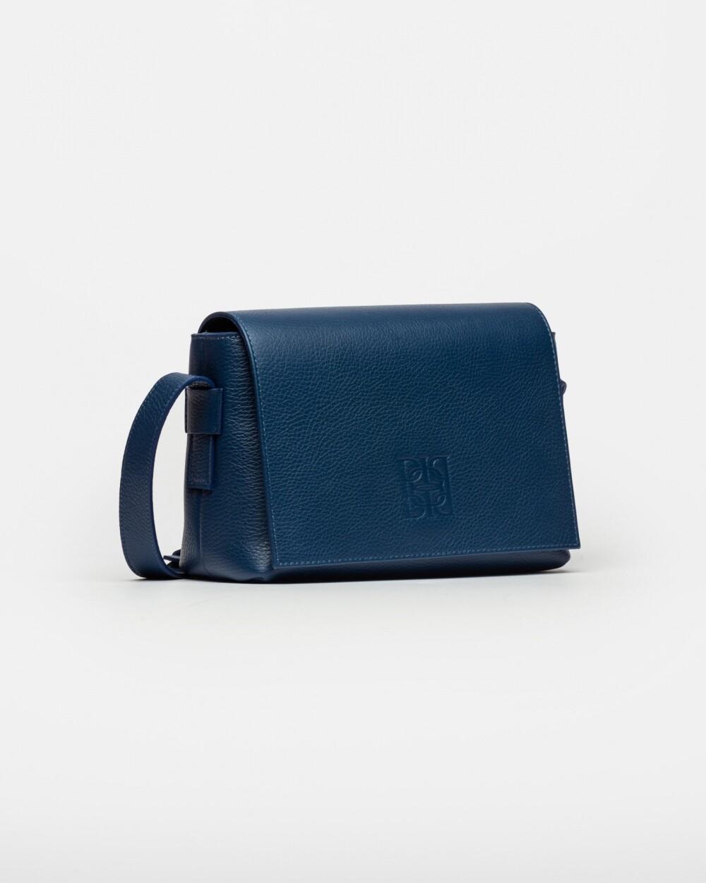 Bandolera Hana En Cuero Graneado Azul
