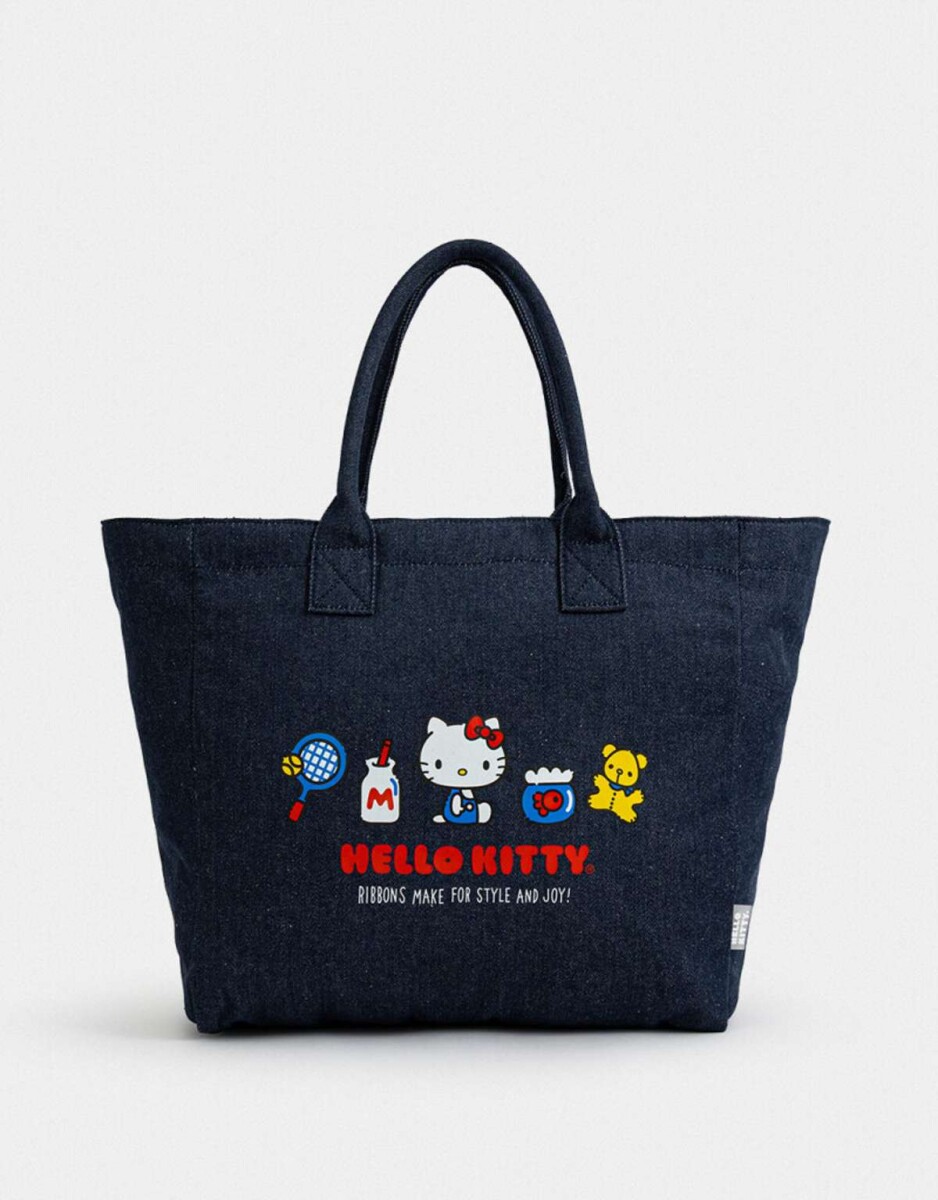 Shopper Denim ''hello Kitty'' - Azul Gastado 