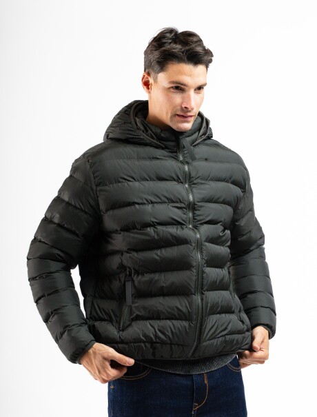 Campera con Capucha Granada Negro
