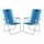 Set X2 Reposeras Sillas Alta Plegables Aluminio Conforto Mor Verde Agua/violeta
