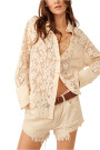 IN YOUR DREAMS LACE BUTTONDOWN Marron