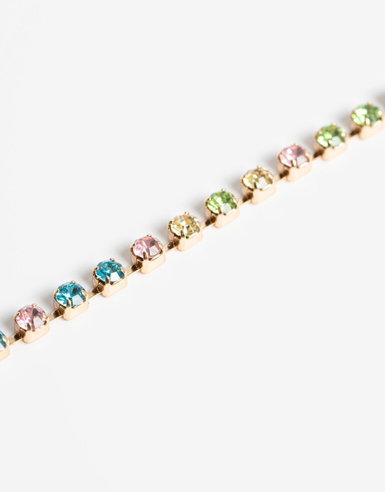 Collares Cortos Metal Collar Corto Strass - Dorado