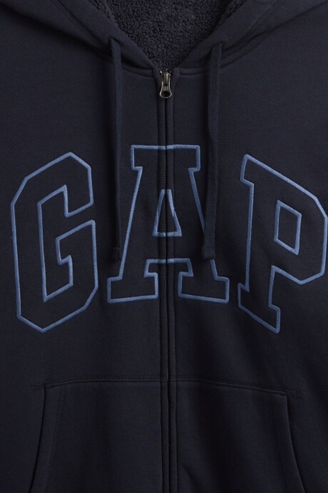 Canguro Con Corderito Logo Gap Hombre New Classic Navy