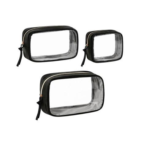 Set x3 neceser transparente negro Sc
