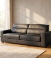 Sillon 100% Cuero 3 Cuerpos Sublime Negro