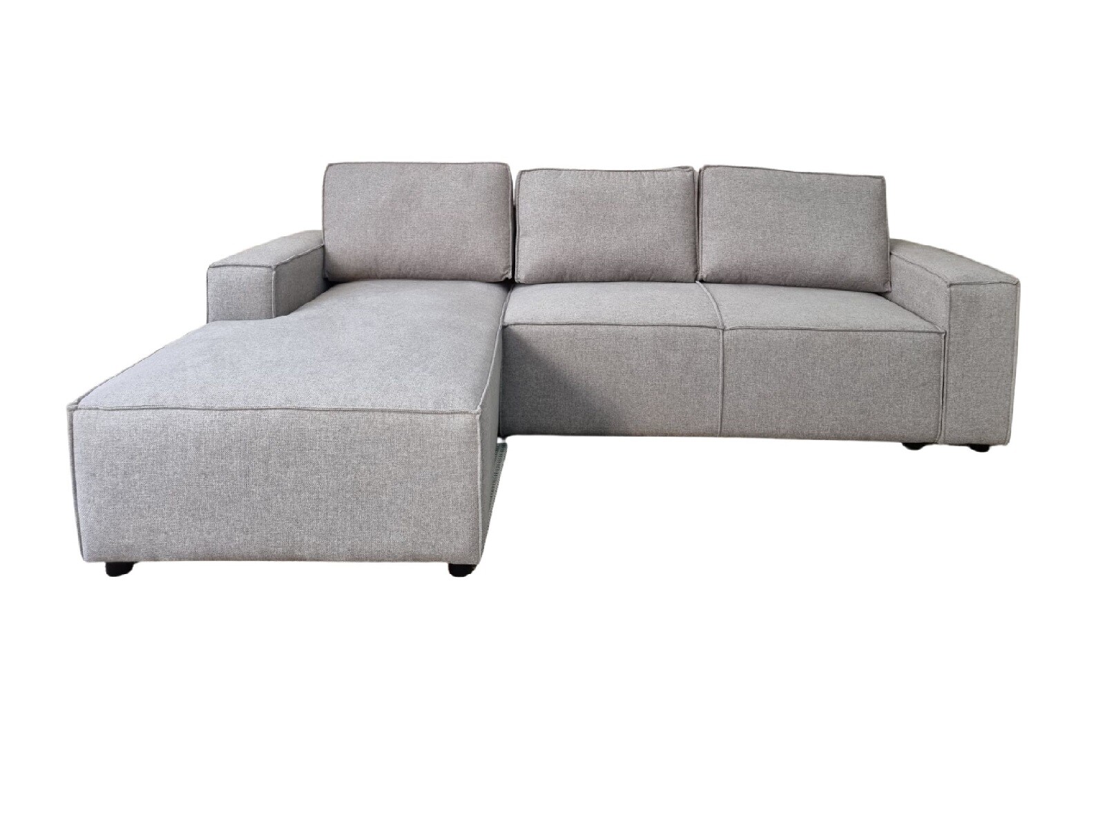 Sofa con Chaise Longue ALEX en Tela - Gris 