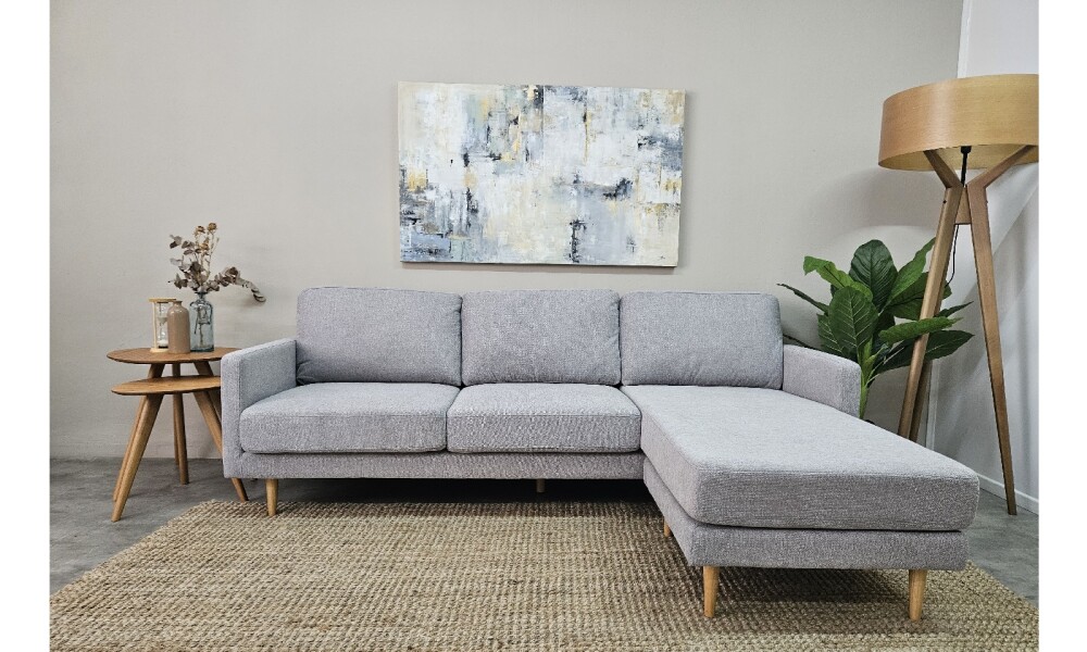 Sofa con Chaise PRADA PREVENTA Light Grey Tela Rústica