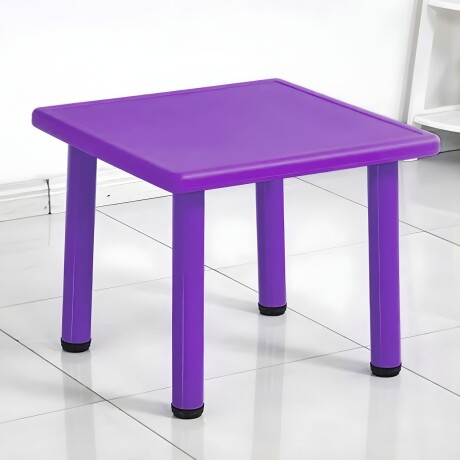 Mesa Cuadrada de Plástico y Metal para Niños 60x60cm Violeta