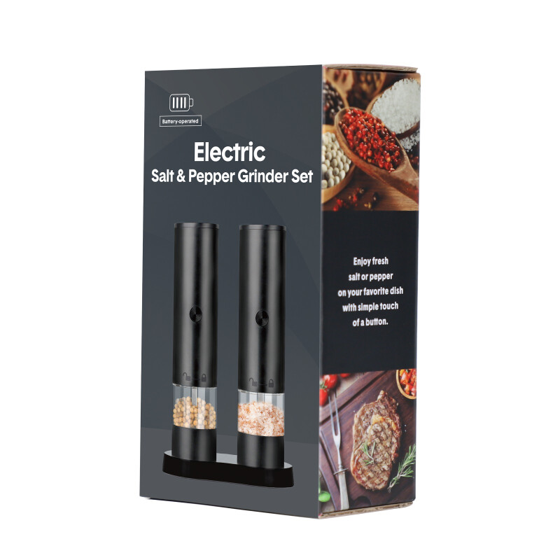 Set Molinillo Eléctrico de Sal y Pimienta Recargable USB con Soporte Set Molinillo Eléctrico de Sal y Pimienta Recargable USB con Soporte