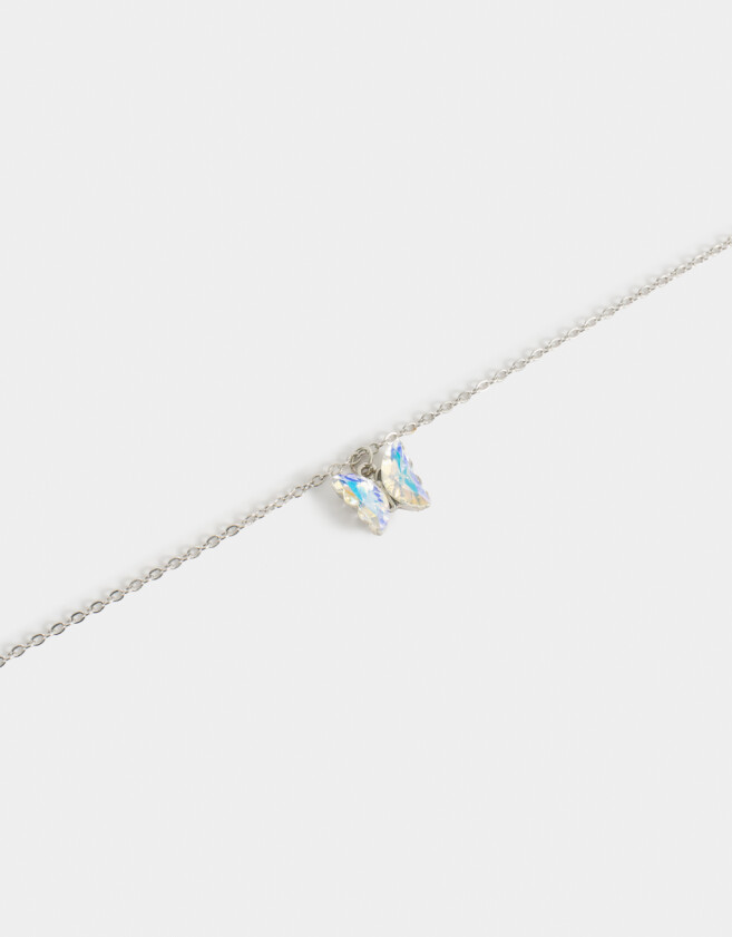 Cadena Corta con Dije Con Mariposas Cadena Corta Con Dije Mariposa - Plateado