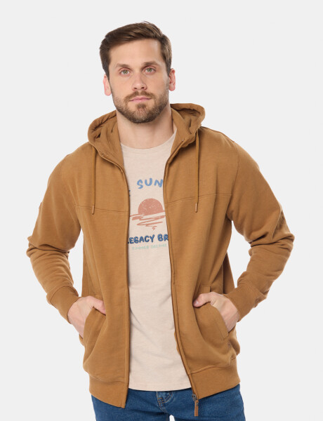 CANGURO CON CIERRE Y CAPUCHA Beige