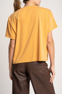 Remera Algodón Manga Corta Amarillo Mostaz