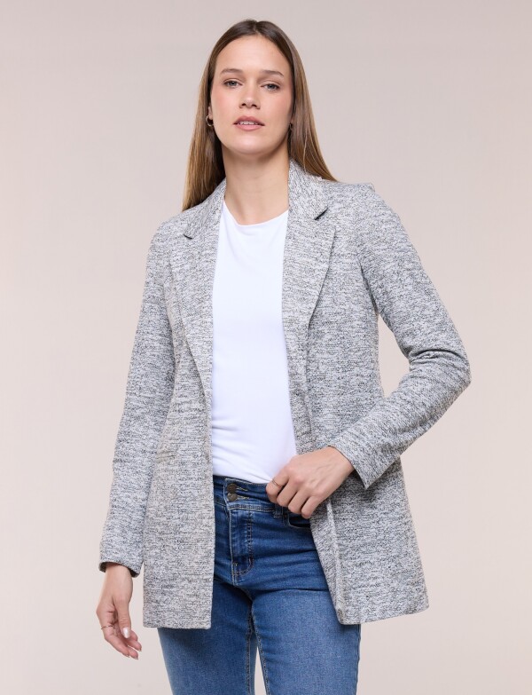 Blazer Printed Con Doble Botonadura Vertical NEGRO/GRIS