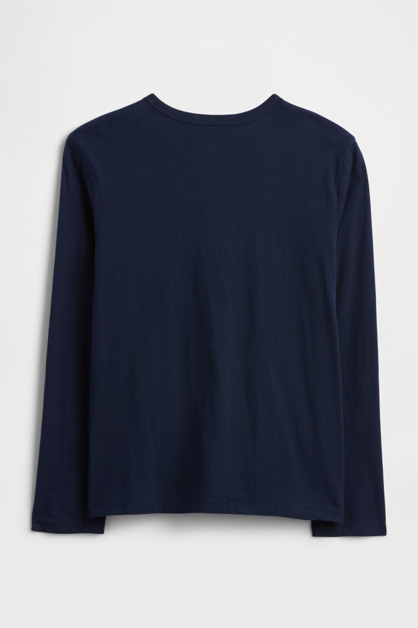 Remera Logo Gap Niño Navy Plaid