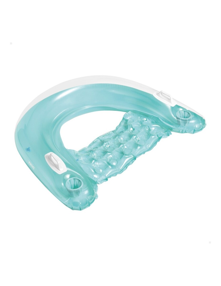 INTEX COLCHONETA INFLABLE ASIENTO FLOTANTE POSAVASO + RESPALDO + ASAS 147X99 CMS 
