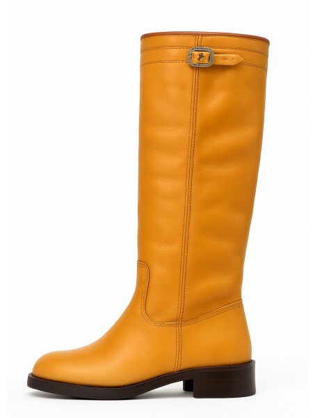 Bota cuero caña larga suela de goma Wisky