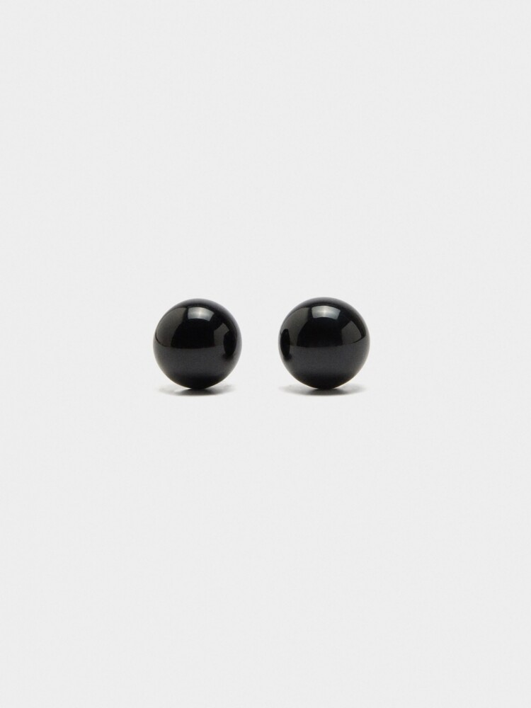 Pendientes De Esferas negro