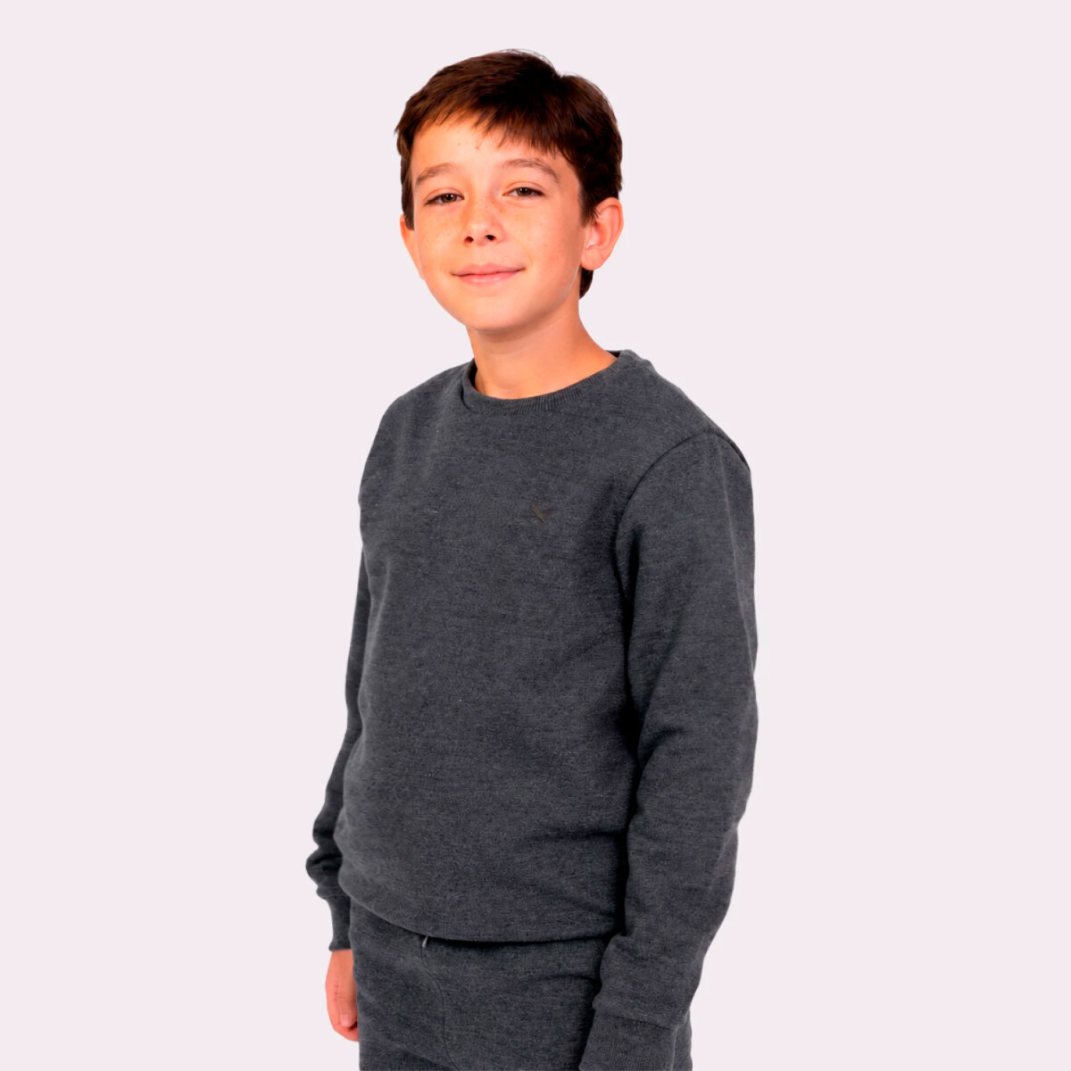 BUZO BÁSICO UNISSEX INFANTIL - GRIS OSCURO 