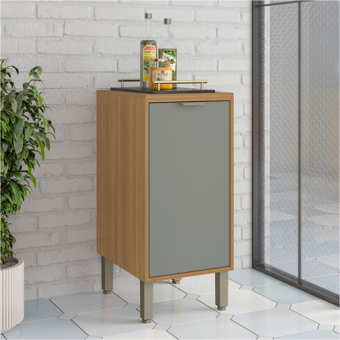 BAJO MESADA 1 PUERTA MOBILIARIO COCINA MDF COLORS FREIJO FREIJO Y VERDE