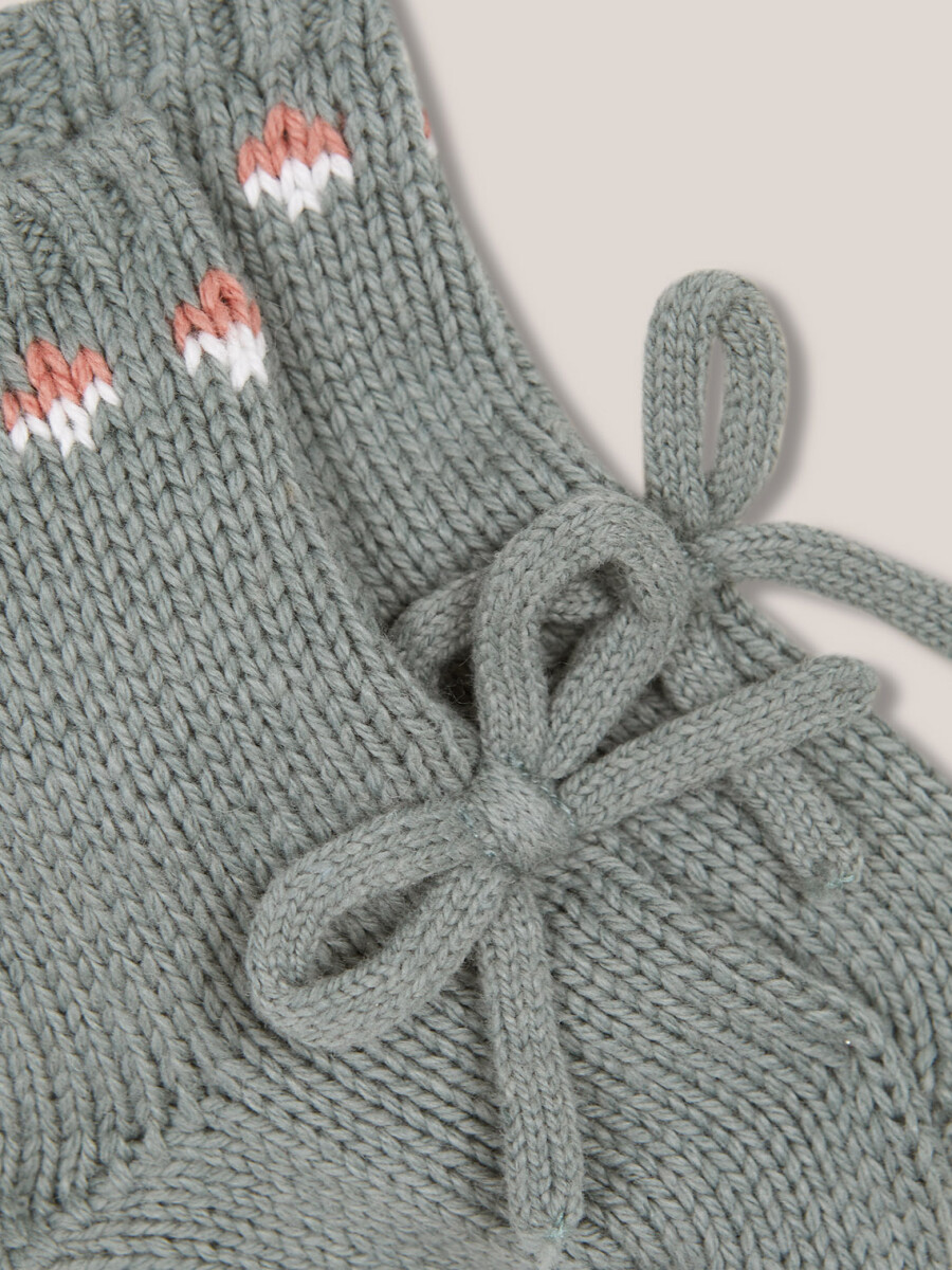Patucos Con Jacquard Verde Seco