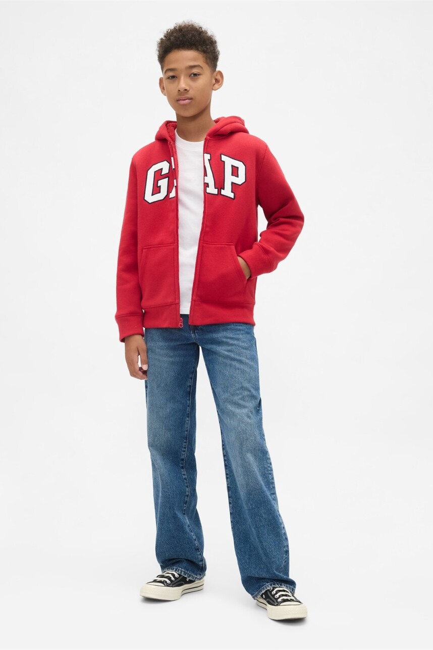 Canguro Con Cierre Corderito Niño Modern Red