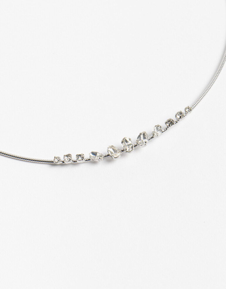 Collares Cortos Strass Collares Cortos, Strass Basics - Plateado Rodio