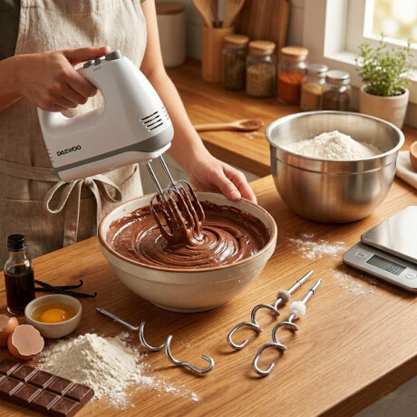 Batidora bowl acero inoxidable Daewoo | Giratorio | 5 velocidades + turbo Batidora bowl acero inoxidable Daewoo | Giratorio | 5 velocidades + turbo