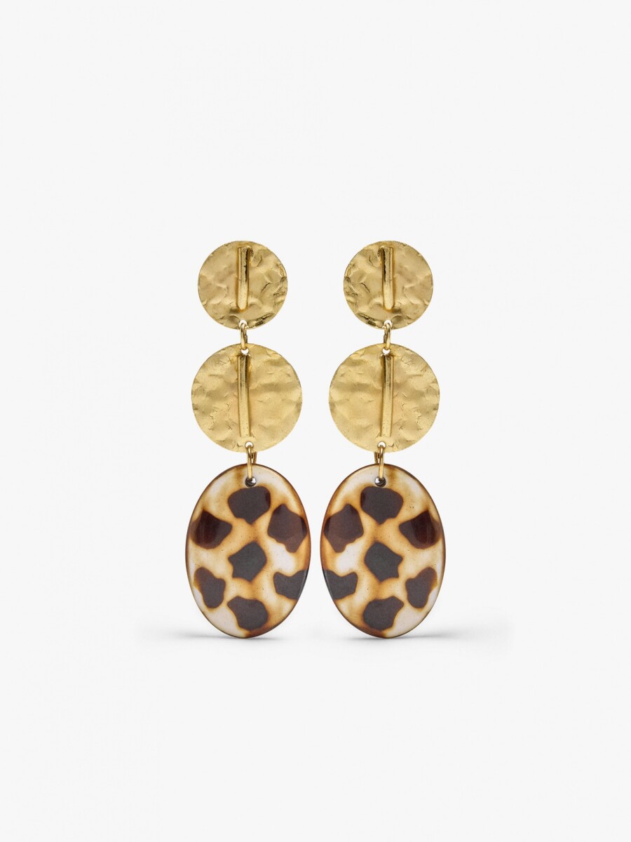Pendientes Maxi Con Forma Ovalada Largos dorado