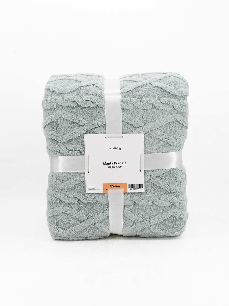 FLANNEL TRAMA ROMBOS 2 PLAZAS - GRIS 