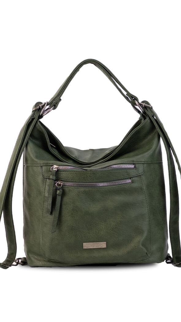 CARTERA MOCHILA ESTHER VERDE MILITAR