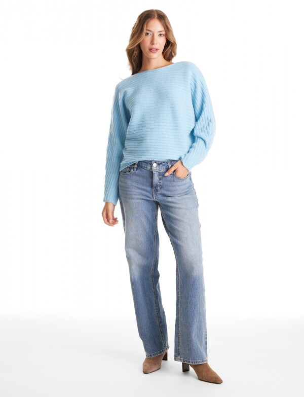 Buzo Ribs Dolman CELESTE